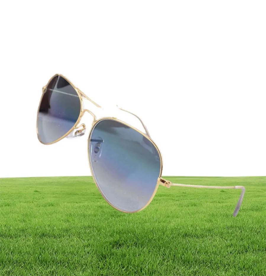 Marchio di lusso moda tondo donna UOMINI occhiali da sole lente in vetro Montatura in metallo 3025 3026 Pilota di alta qualità UV4004946606