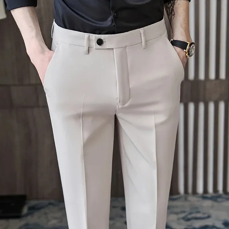 Men's slim fit pencil pants polyester dress trousers with button fly for business and formal events from Dhgate Men's Pants - price 56.13 Men's slim fit pencil pants polyester dress trousers with button fly for business and formal events from Dhgate Men's Pants - price 56.13