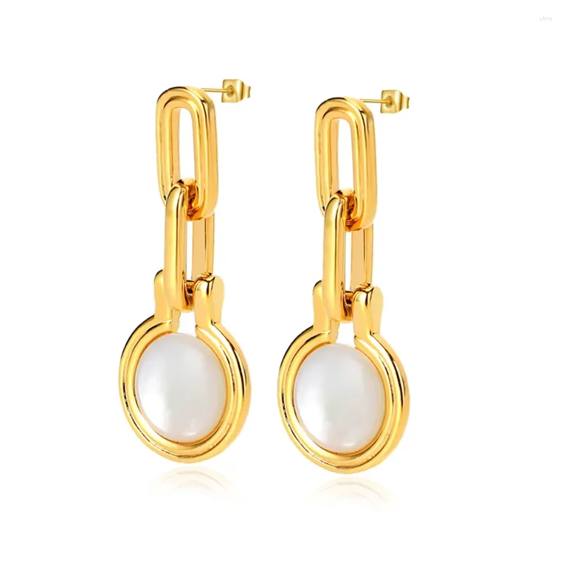 Stud Earrings Chain Drop For Women Pearls Cute Long Gold Color Dangle Earings Fashion Jewelry Brincos