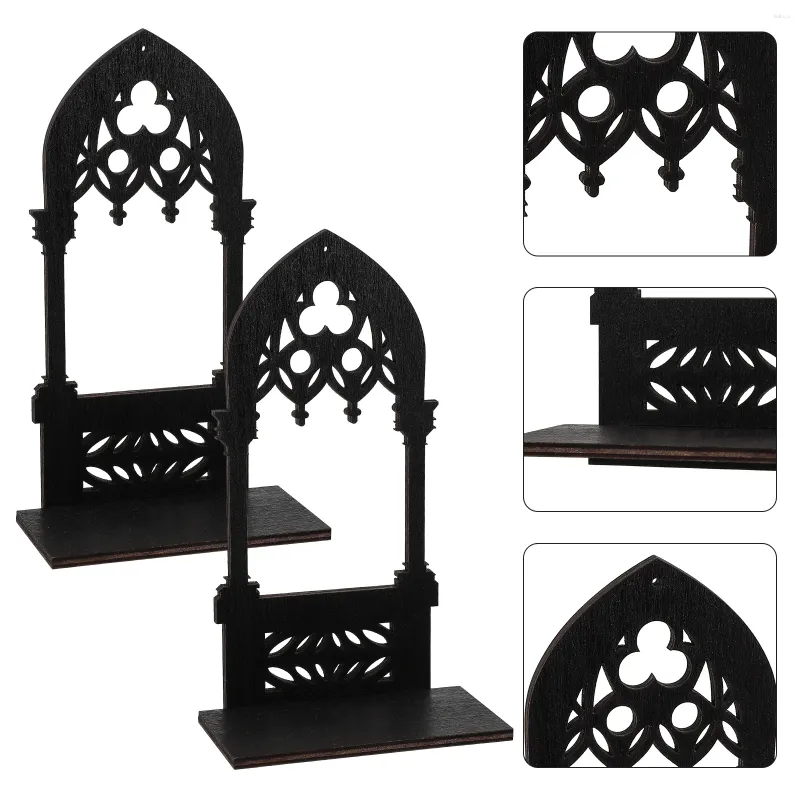 Candlers Retro Decor Decolder Holder Bandleder Base Base Black Wood Centres de table