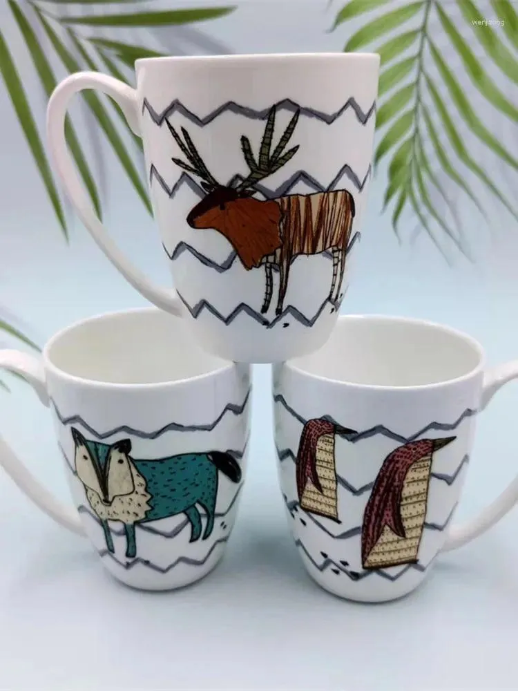 Tasses série Zoo, tasses de dessin animé mignon, eau animale, petit déjeuner créatif, café en céramique