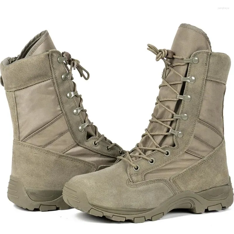 Обувь для фитнеса, тактические мужские армейские ботинки с высоким верхом для пустыни, полевые замшевые противоскользящие военные ботинки для спорта на открытом воздухе, пешего туризма, охоты