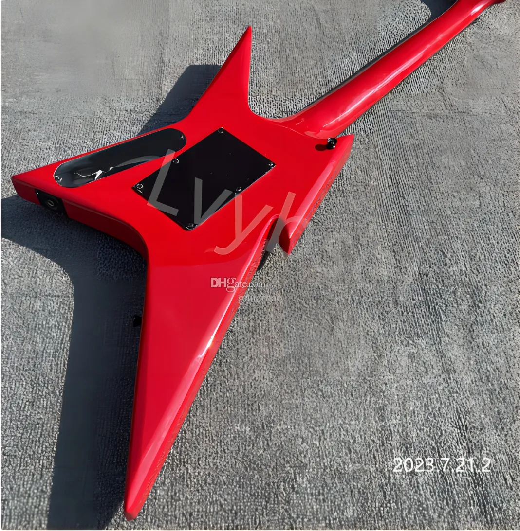 7 String Electric Guitar Solid Red HH Pick Up Reverse Headstock