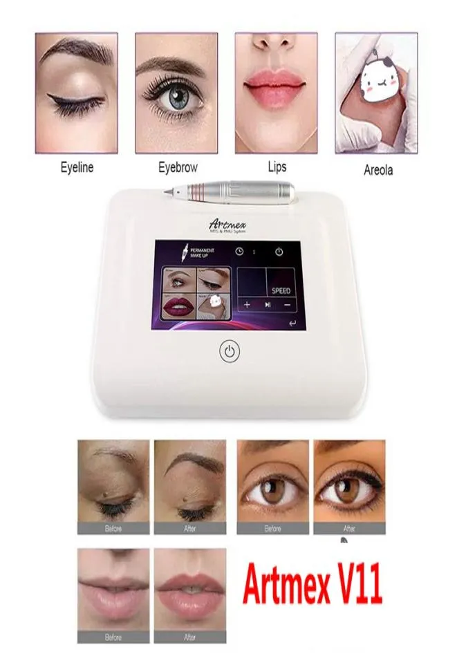 Macchina per tatuaggio professionale per trucco permanente Artmex V11 Labbra per sopracciglia Microblading Derma Pen Microneedle Cura della pelle MTS PMU DHL2046687