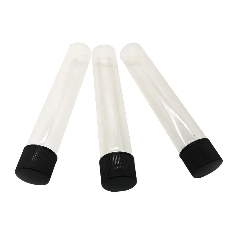 Glass tubes packaging 115*20mm with plastic lids 30g tube with screw cap could custom labels