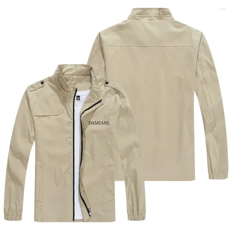 Herrjackor Men Street Jacket Luxury Stand Collar Outdoor Sports Lätt andas dragkedja Casual för våren och hösten