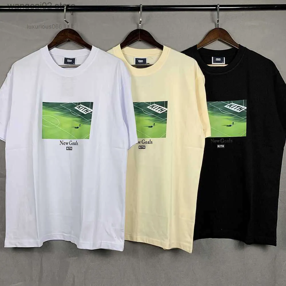 Mens T-shirts High Quality Kith Fashion T-shirt Men 1 Football Field Women t Shirt Oversize Vintage Shirts Arrival 2024 T230621