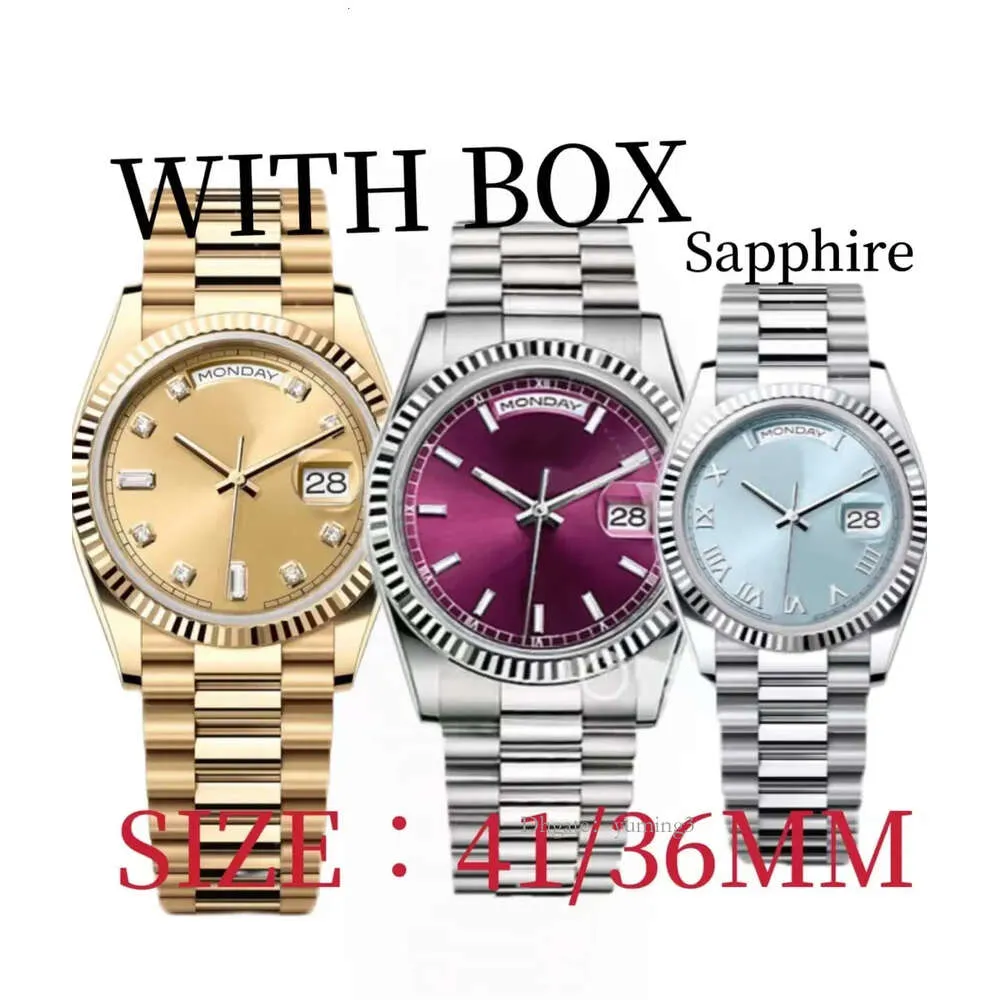 Men's Automatic Mechanical Movement 36/41MM Week Calendar Stainless Steel Luminous Sapphire Waterproof Women's Neutral Style Classic Watch