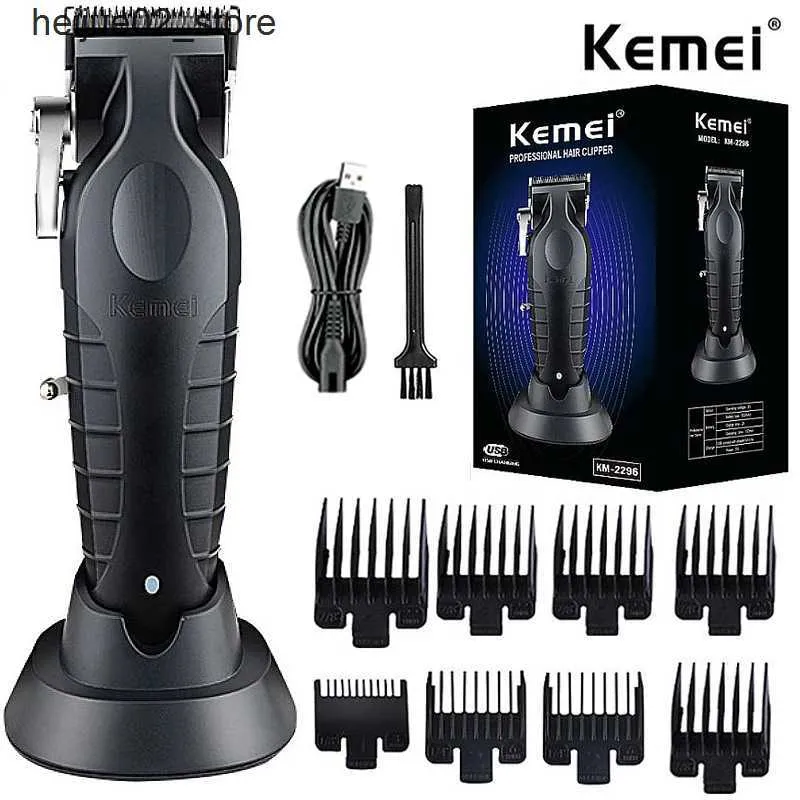 Electric Shavers Kemei professional mens hair clipper adjustable cordless electric hair clipper rechargeable hair clipper Q240318