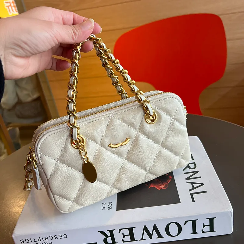 Kadınlar Vintage Tasarımcı Çoklu Pochette Cüzdan Çanta Çantaları Makyaj Telefon Tutucu Altın Metal Zincir Tutamak Matelasse Crossbody Omuz Çantaları OuoDoor Sacoche Sac 20cm