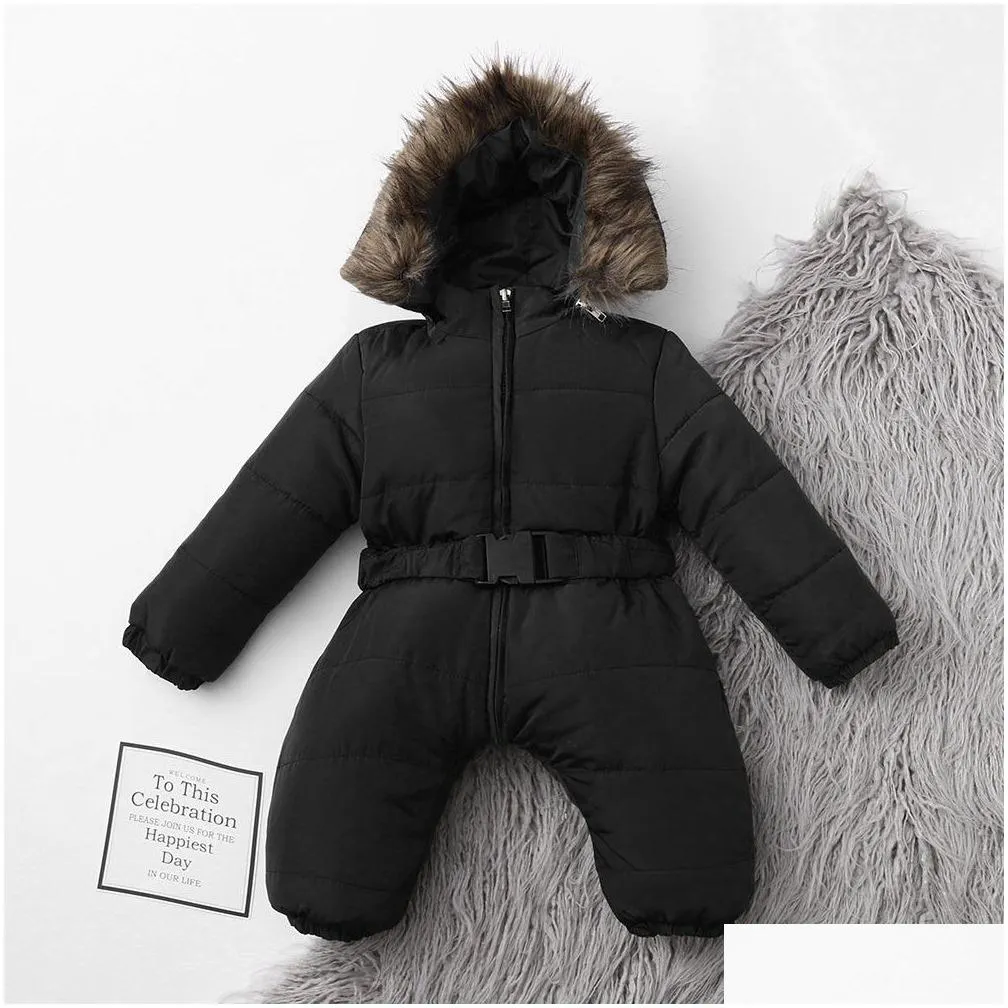 Ensembles de vêtements Chamsgend Veste d'hiver Vêtements d'extérieur Bébé Bébé Garçon Fille Barboteuse Combinaison à capuche Chaud Manteau épais Tenue 19June10 Drop Deliv Dhfl9