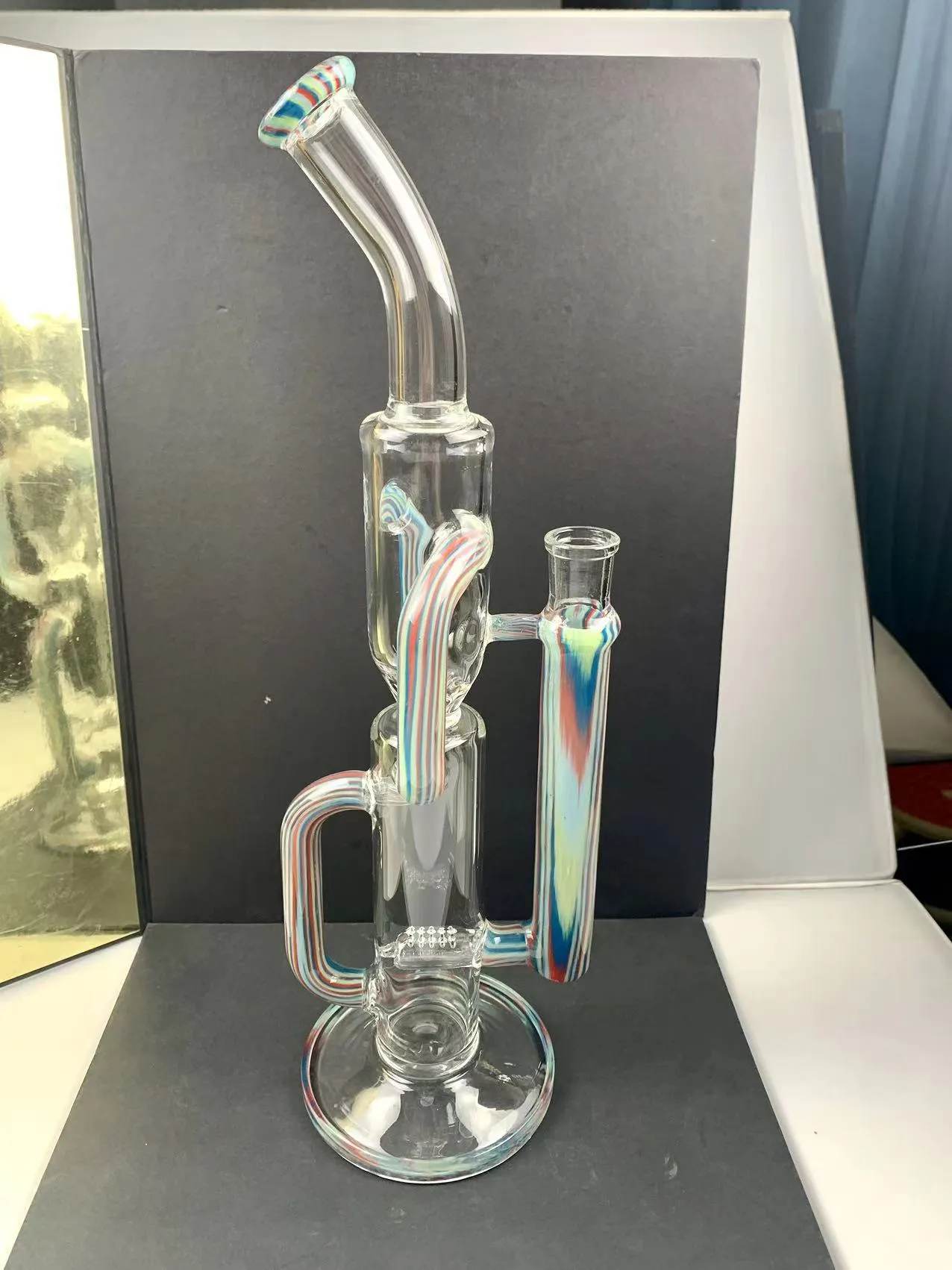 honeycomb Smoking Accessories Hookahs cakebelt ash catchers oil burner pipe glass fume Hookah beaker recycler bongs Can customize colors of 18mm and 14mm