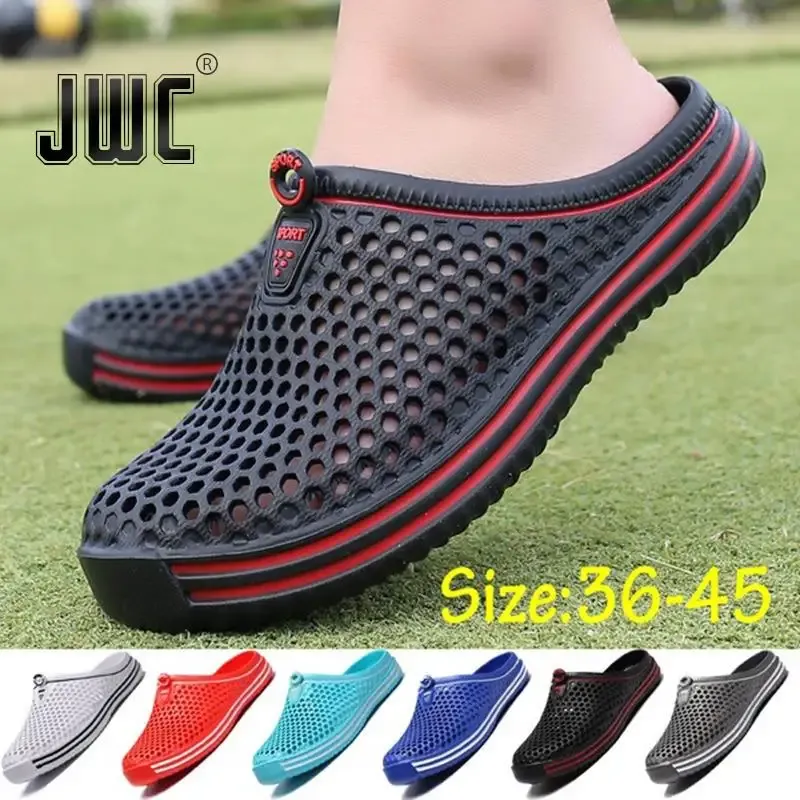 Slippels Dames zomer sandalen heren slippers mode holle muilezels klompen ademende strand slippers slippers slippers eva licht slippers sandalen