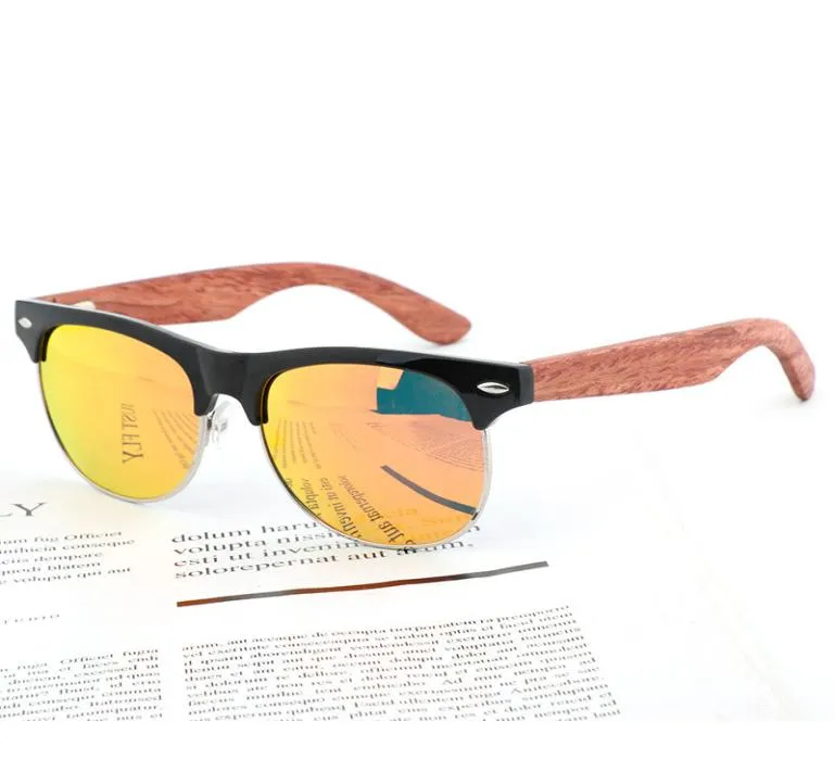 Kobieta drewniane okulary przeciwsłoneczne spolaryzowane nowe rama PC drewniane nogi mody okulary słoneczne męskie okulary okulary 3637293