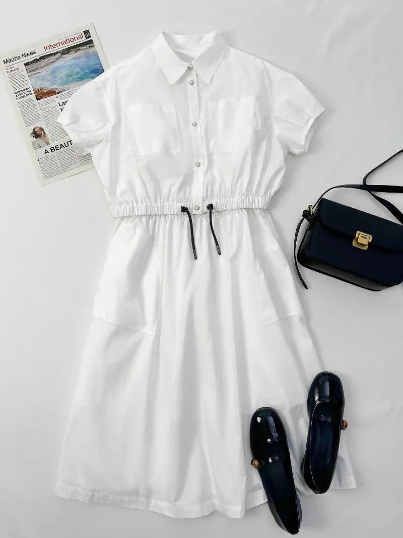 Рабочие платья 2024 г. Европейская и американская модная белая рубашка-юбка Смарт-элегантное повседневное платье из двух частей для женщин