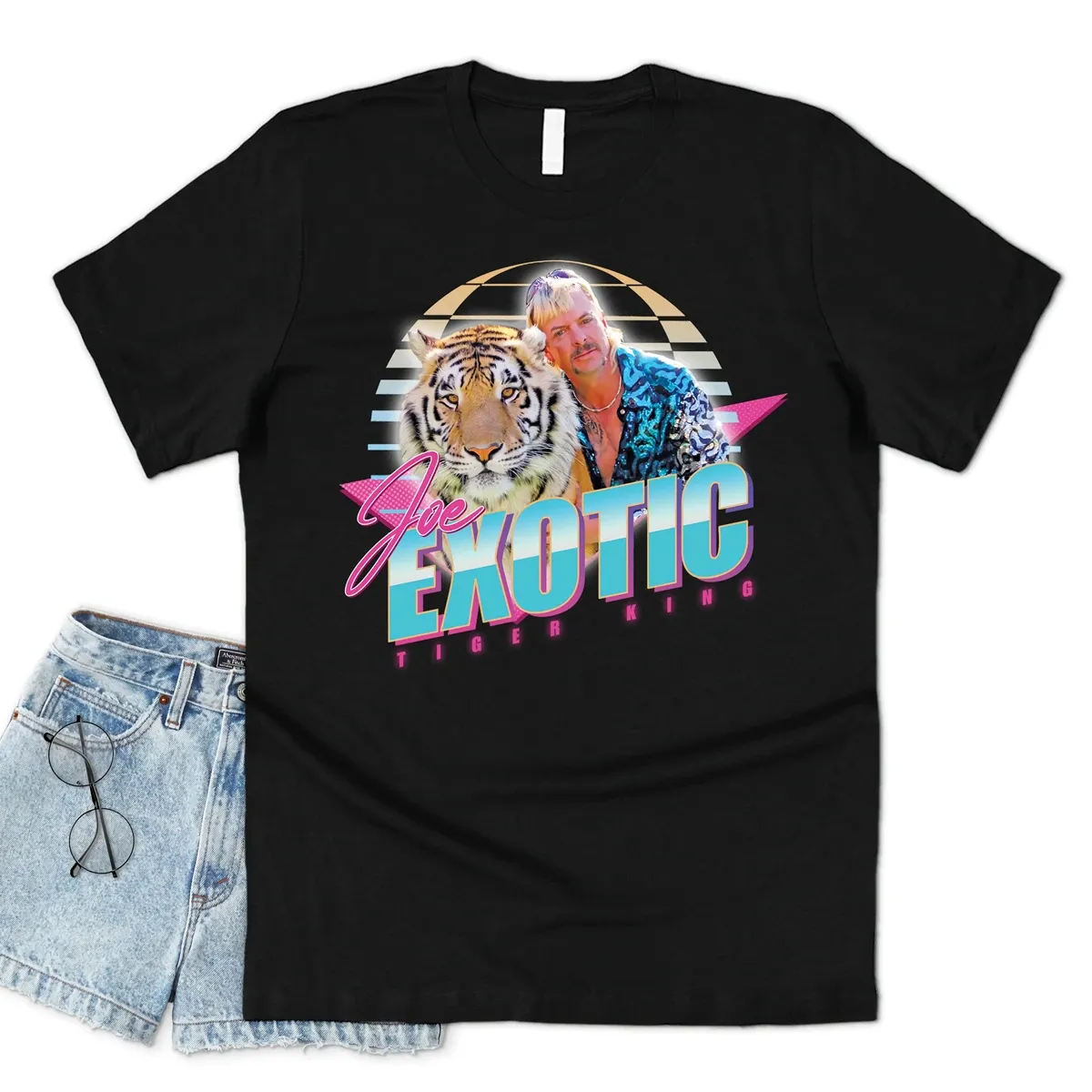 T-shirt Nieuwe Tiger King Tshirt Joe Exotische 80's Shirt Grappige Tiger Graphic Tee USA Retro TV Show Tees