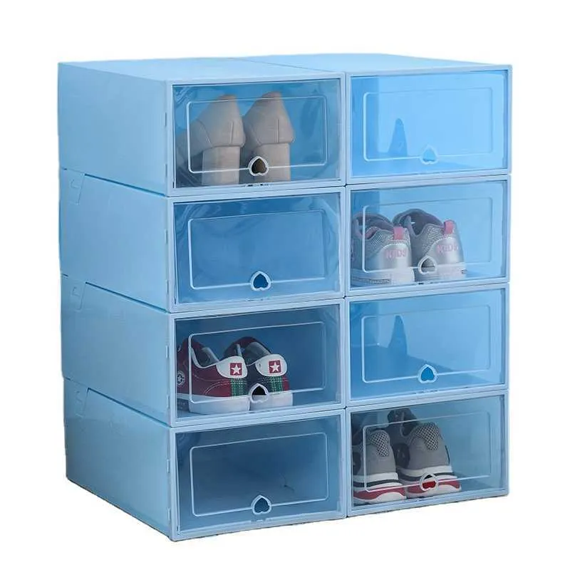 HBP Non-Brand 12 pièces est un ensemble de boîtes à chaussures transparentes en plastique épaissies et pliantes, boîtes de rangement anti-poussière, conteneurs de rangement pour chaussures combinés