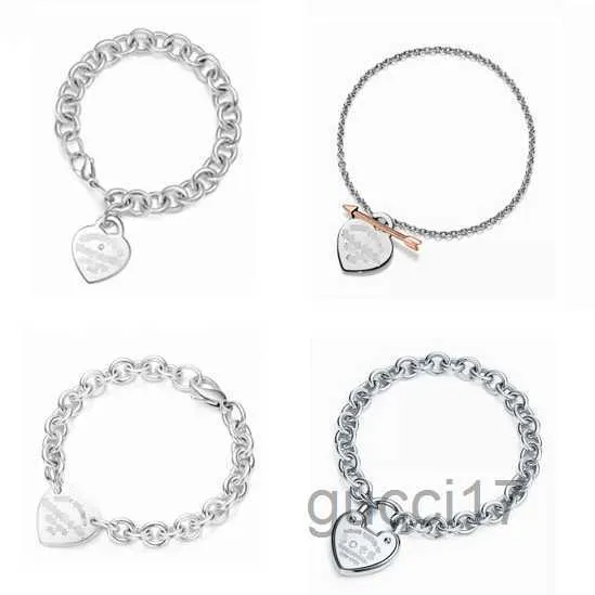 Gioielli di design Bracciale da donna Classico t Home Argento sterling 925 Cuore Brand new Diamond Arrow Ciondolo amore Moda regalo a mano all'ingrosso SWLB SWLB