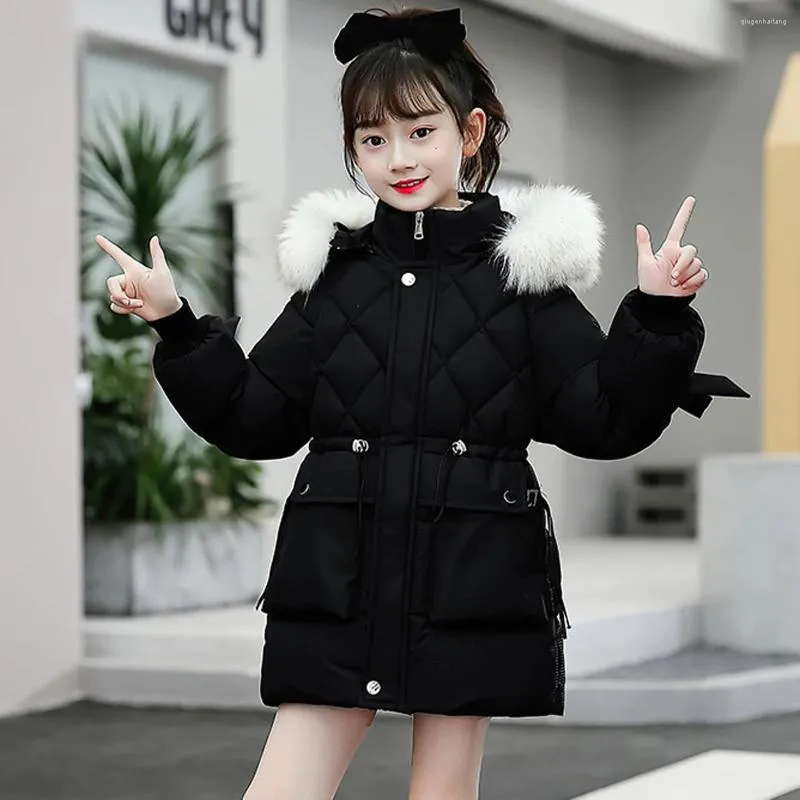 Down Coat Winter Warm Girls Long Jacket Fashion Hooded Teen Parka barn Waterproof Outwear Children Clothing Tz980
