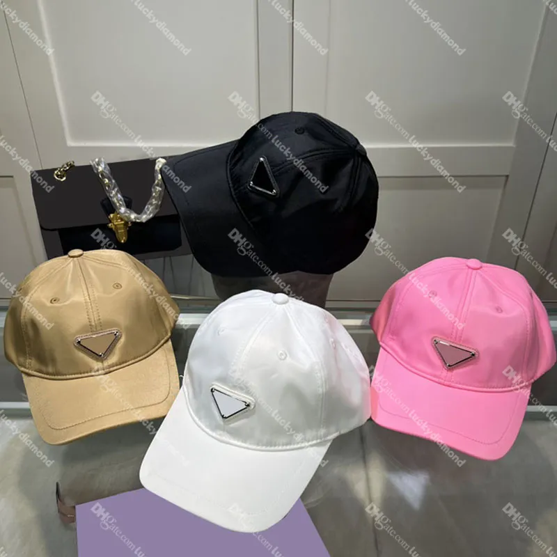 Rosa Urlaubs-Visierkappe für Herren und Damen, Ballkappen, Designer-Dreieck-Abzeichen, Casquette für Unisex