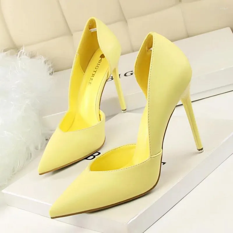 Dress Shoes Women Pumps Fashion High Heels Black Pink Yellow Bridal Wedding Ladies Stiletto Party Shoe