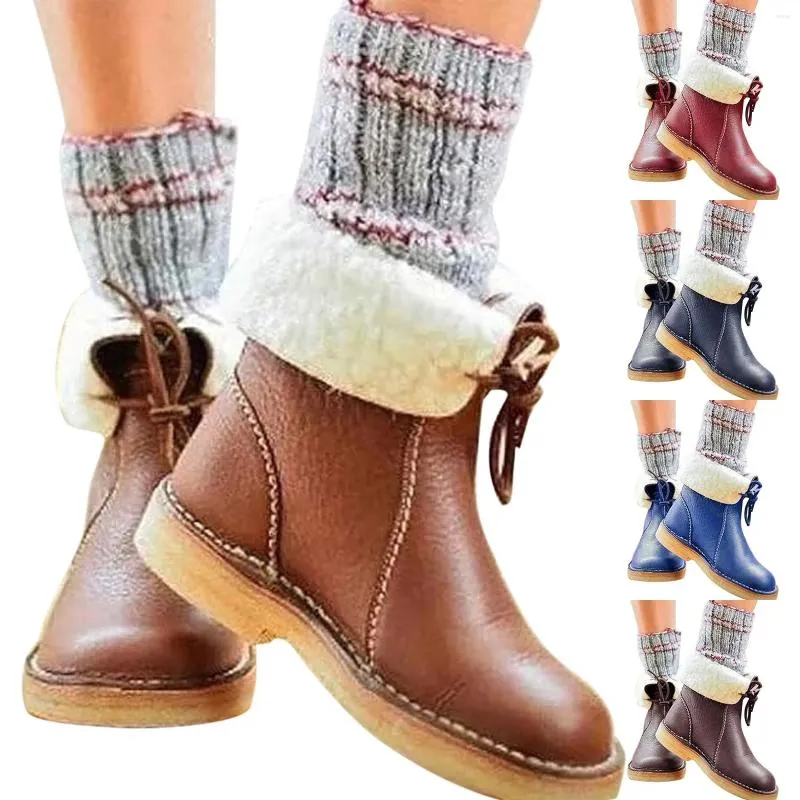 Walking Shoes Women's Flat Heel Cute Snow Boots Women Tall Womens Size 8 Leopard Boot Wide Width With Zipper