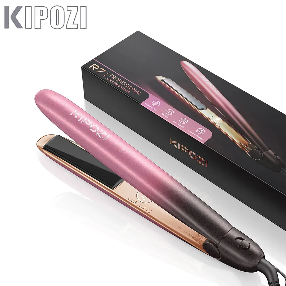 Ferros Kipozi R7 1 Polegada Luxo Alisador de Cabelo Curling Iron Flat Iron 2in1 Straightener Curler NanoTitanium Ionic Hair Style Salon