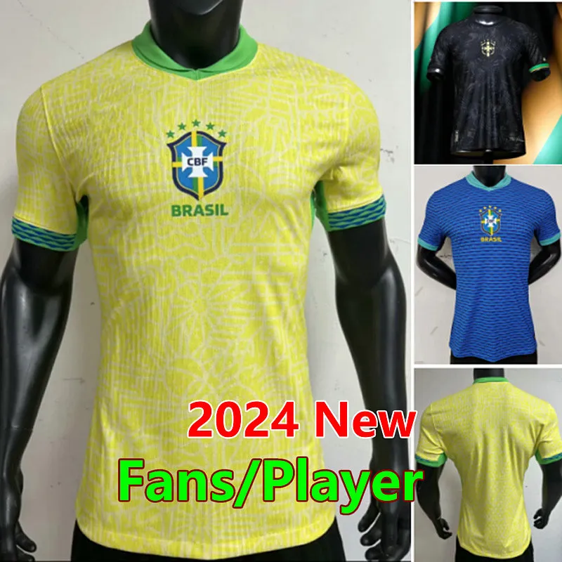 Jersey de futebol do Brasil 2024 Copa America Cup Endrick Rodrygo Neymar Vini Jr Richarlison Jerseys de futebol de richarlis