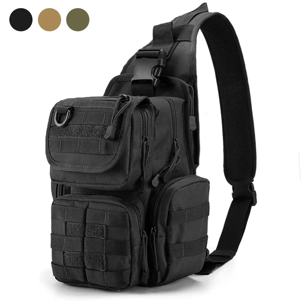 Packs Taktische Umhängetasche mit Waffenholster versteckter Handfeuerwaffe tragen Halter Militärpistolenpistole Beutel Rucksack Jagd Schlinge Brustpackung