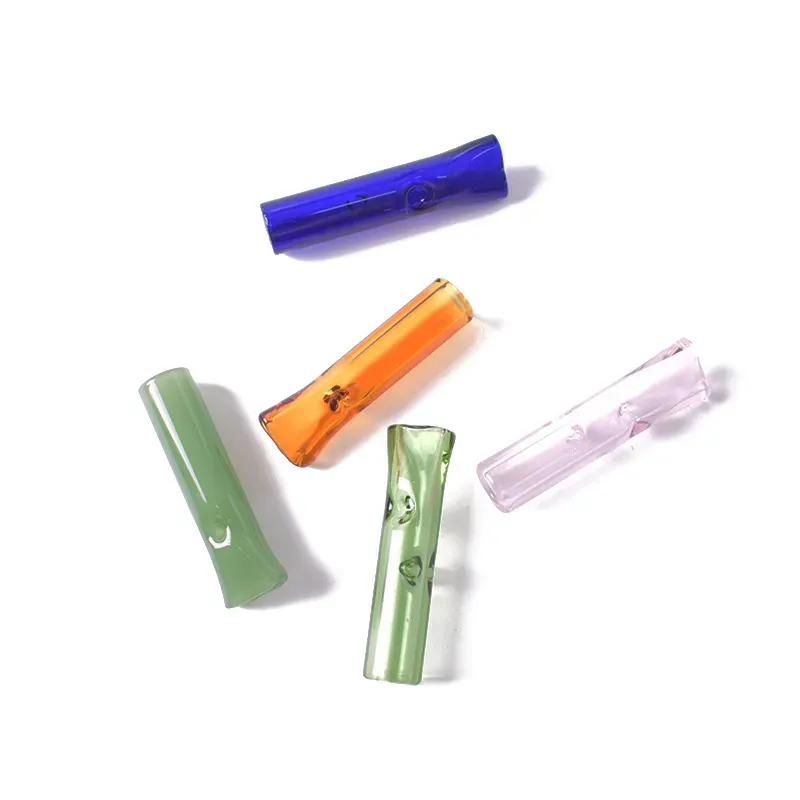 Glass Joint Rolling Paper Cone Holder Smoking Pipe Cigarette Mouth Tip Cooling Breakage-proof Individual Package Mouthpiece Borosilicate Glass Tube Accessories