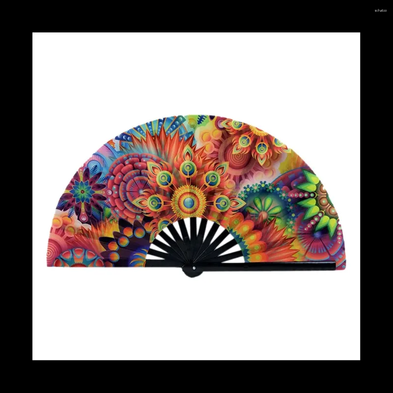 Party Decoration Folding Fan Handheld Nylon Cloth Foldable Hand Chinese Festival Craft Favors