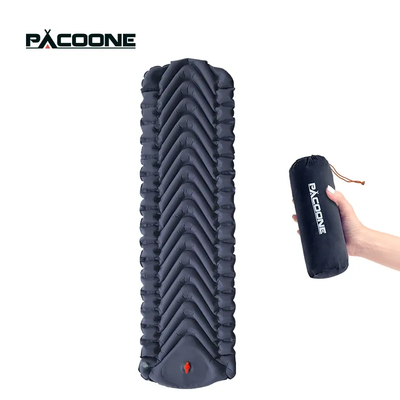 MAT PACOONE Outdoor Camping Uppblåsbar madrass med kuddar Travel Mat Folding Bed Ultralight Sleep Pad Air Cushion Treking