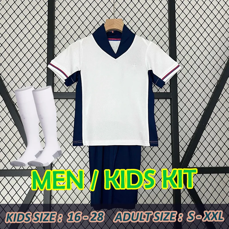 Camisa de futebol BELLINGHAM RASHFORD KANE Camisa de futebol Equipe Home Branco Fora Roxo Homens Kid Kit Treinamento SKA RICE FODEN Camisas de futebol 752