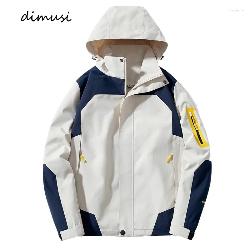Мужские куртки DIMUSI Mountain Водонепроницаемая лыжная куртка Ветрозащитная непромокаемая ветровка на весну и осень, теплое пальто с капюшоном, одежда 5XL