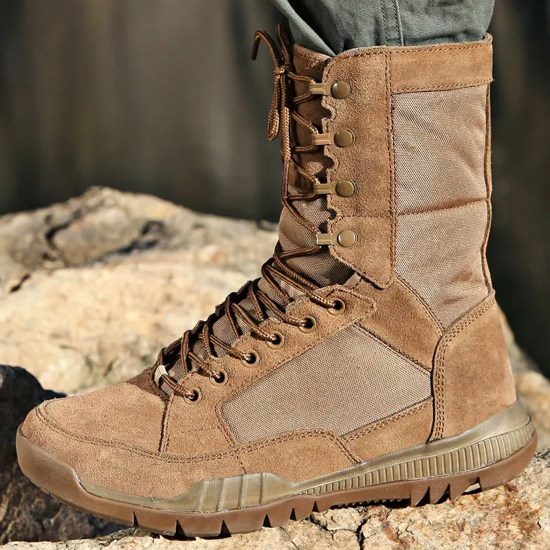 Boots Mens Brown Combat Tactical Randing Chaussures Lace Up Up Military Army Boots Boots for Men Boots for Men Livraison gratuite Bottes pour hommes