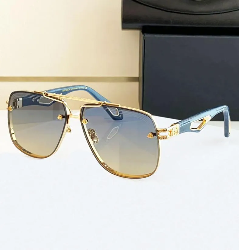 Top Man Fashion Design Solglasögon King II Square Lens K Gold Frame Highend Generous Style Outdoor UV400 Protective Eyewear WI2322547