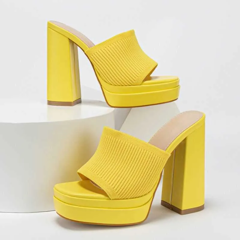 HBP Non-Brand Candy Colorful Plataformas De Mujer Open Toe Sexy Summer Sandalia para Mujer Tacones De Plataforma Gruesos