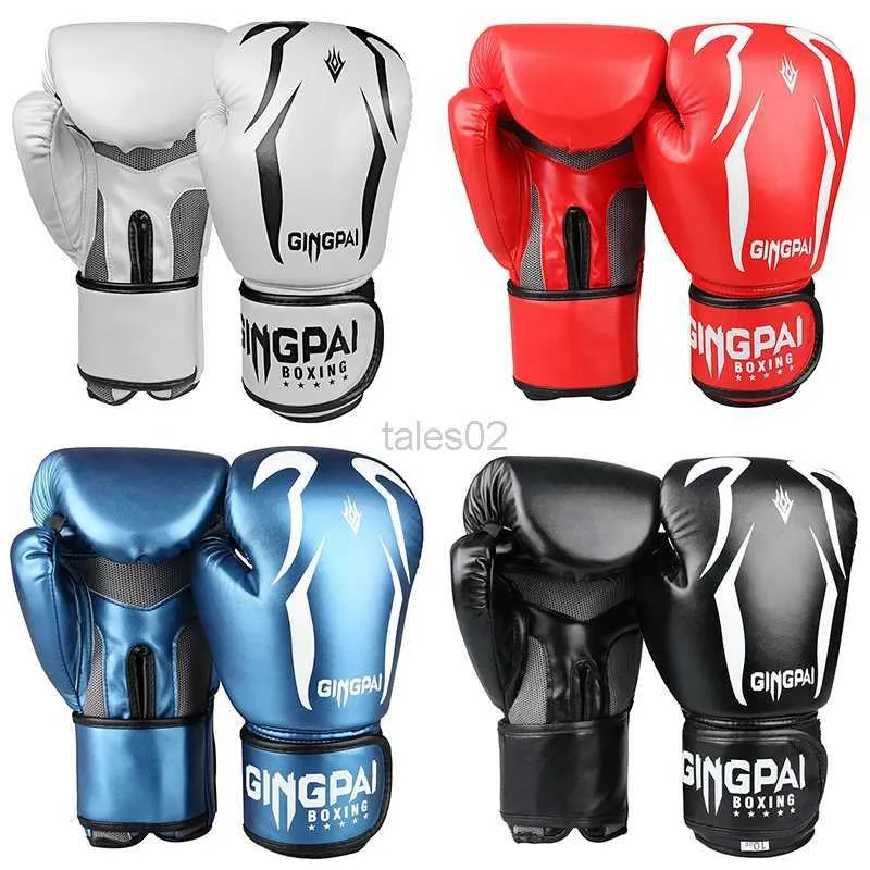 Equipamento de proteção Atacado Adultos Crianças Mulheres / Homens Luvas de Boxe Couro PU MMA Muay Thai Boxe De Luva Mitts Sanda Equipamentos de GINÁSTICA 8 10 12 6 OZ boks yq240318