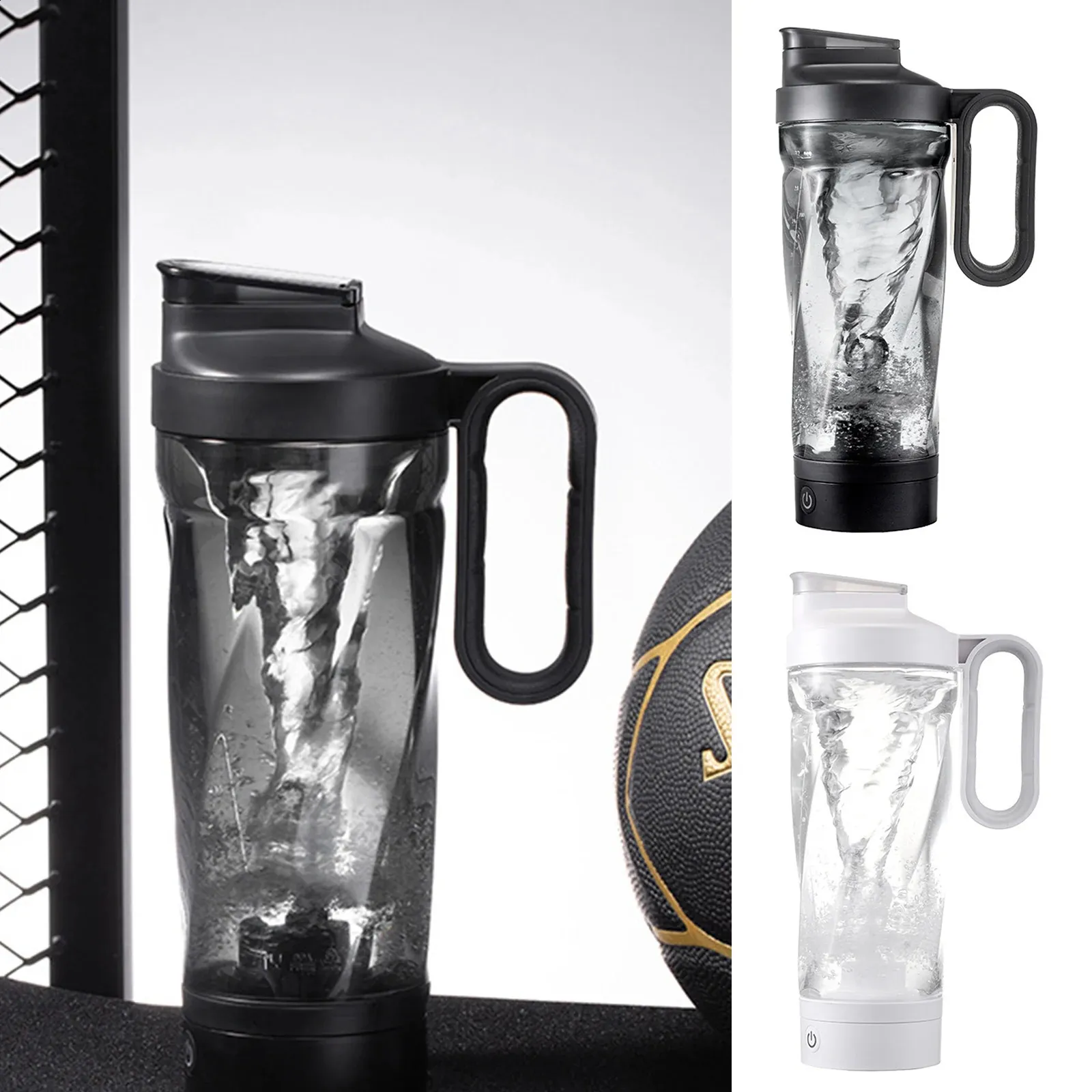 1000ml Fitness Water Bottle Sports Protein Powder Automatic Mixing Cup Protein Electric Shake Cup with Scale Cold Bottle 240306