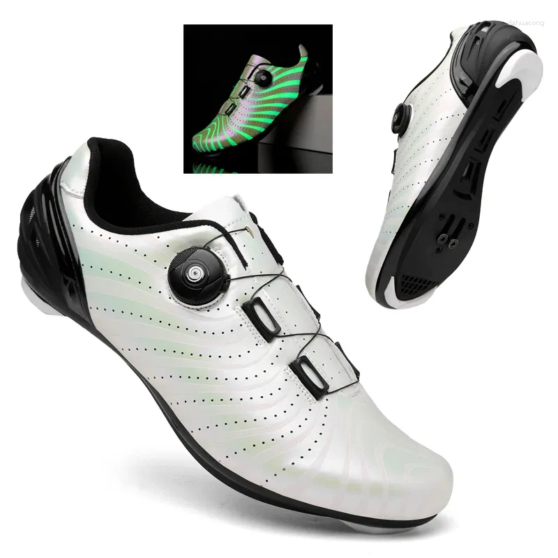 Chaussures de cyclisme hommes baskets lumineuses femmes autobloquantes vtt vélo de montagne tout-terrain à lacets course 47