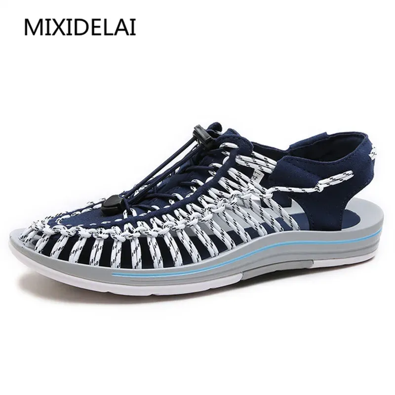 صندل Mixidelai 2022 الجديد الصيفي الصيفي للرجال أحذية أحذية جودة مريحة للرجال صندل تصميم الأزياء تصميم رجال أرمان غير رسمية