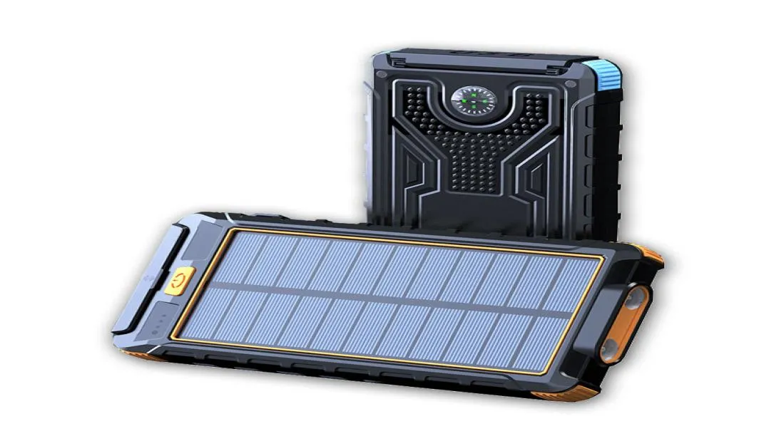 20000MAH Solar Power Bank Charger Extern Backup Battery With Retail Box för iPhone iPad Samsung Mobiltelefon2039648