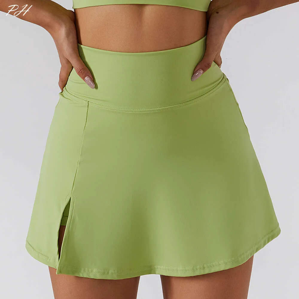 Lu wyrównaj wyrównanie LU Lemon Tinnis spódnice Summer Women Golf Pantskirt Nylon Sports Fiess High talia joga