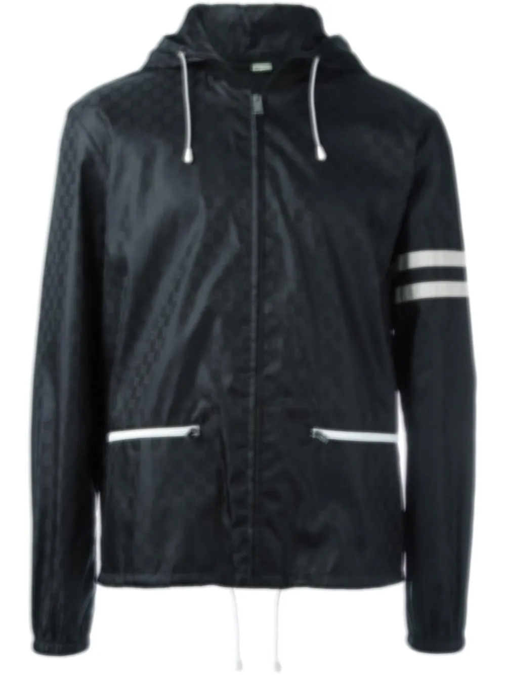 24SSメンズデザイナージャケットダブルレタージャクアード服を着るコートアウターフード付き男性衣類綿黒白い
