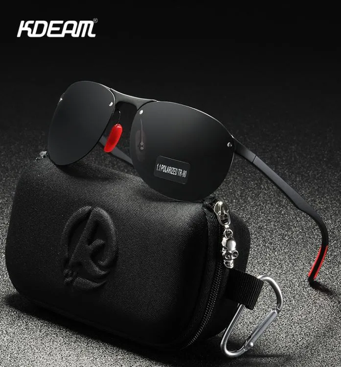 Kdeam Rimless Oval Men's Sunglasses偏光材料フレームTAC偏光レンズソフトラバーフットカバーCX2007061950118