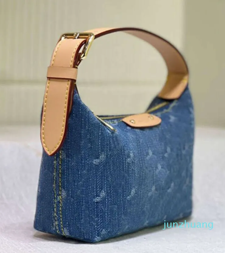 2024 Diseñador Bolso para mujer Denim Lona bordada Mini Clutch Totes Maquillaje portátil Mujer Monedero Lady Bolso de hombro de cuero