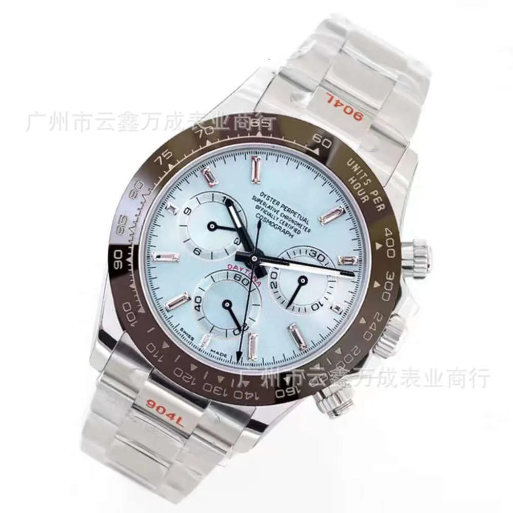 EW Factory Lao Jia Tong Na Series Light Blue Di Business Leisure Multifunctional Steel Strip Fully Automatic Mechanical Mens WatchPRGK
