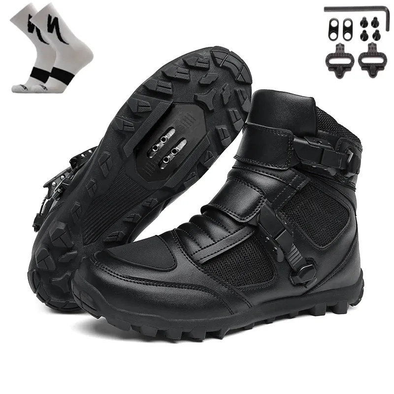 Chaussures JCS490 hommes chaussures vtt montagne gravier route vélo baskets Hightop noir respirant chaussures de cyclisme SPD crampons vêtements d'hiver 3950