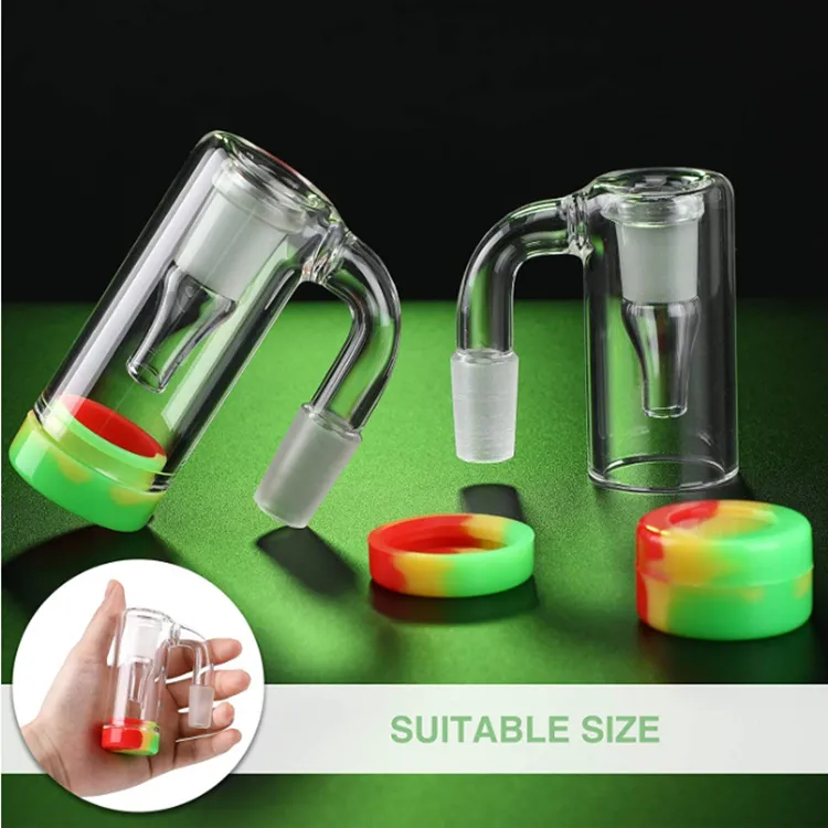 14 mm glazen asvanger 14/19 mm diffuser met 10 ml kleurrijke siliconen container reclaimer mannelijke vrouwelijke ascatcher voor bong dab rig quartz banger