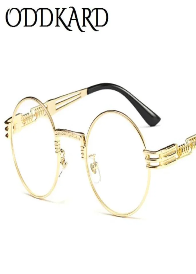 Oddkard vintage steampunk óculos de sol para homens e mulheres marca designer redondo moda óculos de sol uv4002410751